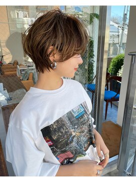 グロウミドル(GROW middle) ハイライトカラー×ラフショート【middle daikanyama】丸岡奈央