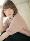 *mod's姪浜*…グレーベージュペールカラー抜け感ぱっつんボブe
