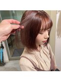 デザインカラーレイヤーカットウェットヘアオリーブベージュ