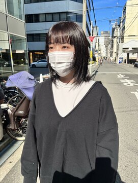 カフ(CAF) CAF FUKO/ディープパープルカラー/オン眉フルバング/大阪/心斎橋