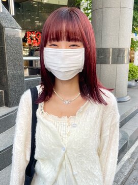 ラミエバイメルト 下北沢(lamie by melt) 毛利/ ケアブリーチ 暖色カラーピンク レッド カシス ブラウン