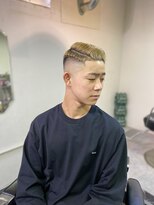 メリケンバーバーショップ トーキョー(MERICAN BARBERSHOP TYO)&nbsp;MEN'SHAIRツーブロック束感ショート波巻きハイライト27