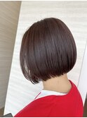 前下がりボブ×暖色カラー