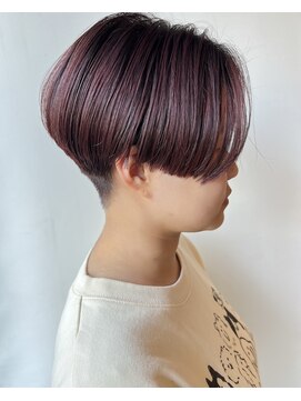 モリオフロムロンドン 原宿本店(morio from London) 【morio原宿】ハンサムショート刈り上げボルドーレッド