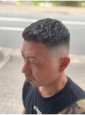 オシャレボウズ刈上げフェードダークアッシュスタイル【新大阪】