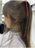 ☆ブリーチなしダブルカラー オリーブ オリーブベージュ ボブ