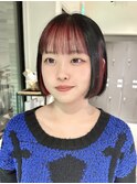 切りっぱなしボブ/ショートボブ/インナーカラー/髪質改善