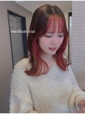 フェイスフレーミング/レイヤーカット/チェリーレッド