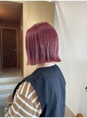 ピンク　ハイトーン　ケアブリーチ　ボブ