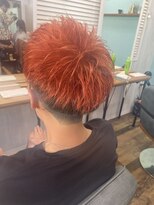 テーラヘアー 草加店(TELAHAIR)&nbsp;ジェットモヒカン×ディープオレンジ【TELA HAIR草加】