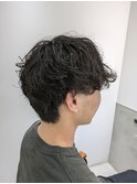 簡単スタイリング 無造作パーマ マッシュヘア メンズパーマ