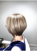 40代50代60代◎脱白髪染め ショートボブ