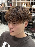 刈り上げマッシュ×波巻きパーマ
