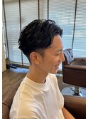 センターパートスタイル