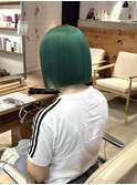 ビビット緑20代30代40代ハイライトブリーチダブルカラー立川