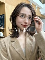 バイオレット 表参道店(Violet) くびれレイヤーボブ柔らかアッシュブラウンID-11
