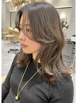 ロンドプロフィール 浦和(Lond profil)&nbsp;ミディアムヘアショコラベージュボブルフベビーバングカール