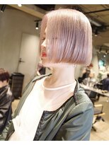 bibito 大人のハイトーンピンクボブ　切りっぱなしシャンパン