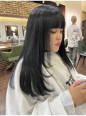 顔周りレイヤー/ブルーブラック/就活カラー/髪質改善/艶髪