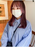小顔前髪顔周りレイヤー×インナーカラー デザインカラー 