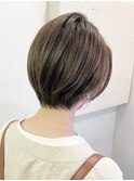 ショートボブ大人ショートヘアワンカラーブリーチなしカラー横浜