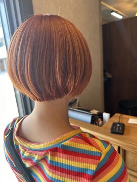 ブランカヘアー 西尾(BLANCA HAIR) カッパーオレンジ×ショートボブ