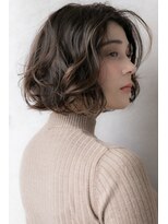 カバーヘア ブリス 上尾西口店(COVER HAIR bliss) くすみベージュアッシュAライン小顔ボブパーマ313X上尾30代40代