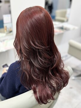 アール 横浜(R) 【MOMO】ダブルカラー◎ワインレッド／ブリーチ無し