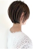 ハイライトバレイヤージュダブルカラーショートカット30代40代　