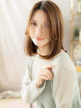 カバーヘア ブリス 川口(COVER HAIR bliss) 2wayバング小顔センターパート抜け感セミディc6川口20代30代40代