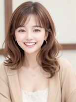 アトラスサロン 札幌大通り(Atras.salon)&nbsp;札幌/髪質改善/アプリコットオレンジ☆フェミニンくびれミディ