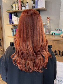 クレア バイ グレープバイン 金沢文庫(CLAIRE by GRAPEVINES) オレンジカラー/ブリーチ/ダブルカラー/暖色/ロングヘア/韓国