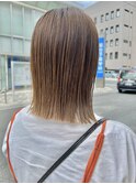 冬のうるツヤ◎ボブ透明感ブラウン×前下がり20代30代