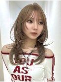 ピンクベージュ/アンブレラカラー/クールショート/前髪/渋谷