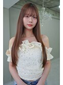 レイヤーカット/髪質改善/韓国/艶髪ストレート/ベージュブラウン
