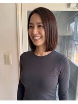 零秒女髪 千里丘店&nbsp;艶髪まとまりセミロング美髪ストレートカラー髪質改善艶感