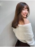 緩ウェーブラベージュ_フェザーバングダークアッシュ
