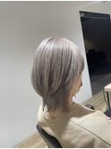 くびれヘアアプリコットオレンジ夏ハイライトカラー