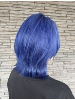 ハイバレーヘアーメゾン(HIGH VALLEY HAIRMAISON) ブルーダブルカラーデザインカラーウルフショートウルフボブ