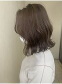 外ハネ韓国風ミディアムヘア　グレージュ　池袋◎30代40代50代