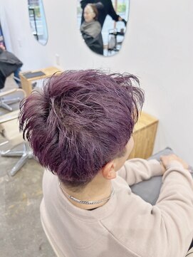 ビルド(build) 短髪アップバングショート/ブリーチ/ラベンダーカラー