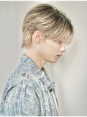 外国人風メンズカット センターパート メンズハイライト