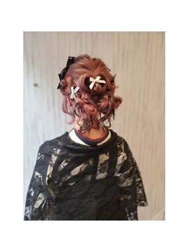 アース 熊本下通店(HAIR & MAKE EARTH) 卒業式☆ツインお団子×ハートアレンジ