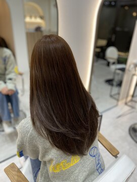 ジーナ 博多筑紫口(Zina) オリーブグレージュ×レイヤーカット/博多髪質改善