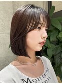 10代20代30代韓国ボブ小顔ネビージュボブルフ似合わせカット黒髪