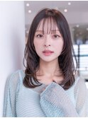 20代30代ミディアム顔周りレイヤーカット髪質改善トリートメント