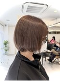 伸ばしかけボブ/大人ボブ/ココアブラウン