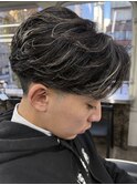 メンズセンターパートニュアンスパーマフェザーパーマ