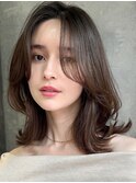 海外レイヤーカット外国人風カーテンバング　n8.3.14