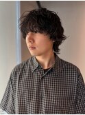 メンズマッシュウルフ×波巻きスパイラル